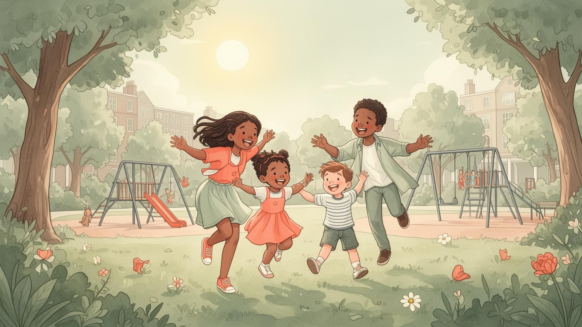 Happy family enjoying outdoor activities together